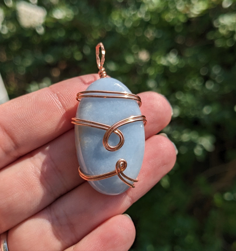 Angelite swirly pendant