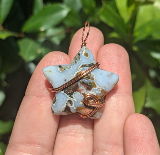 Sea jasper star pendant