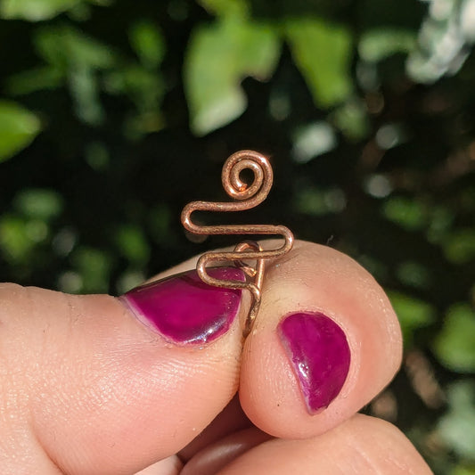 Copper spiral nose cuff