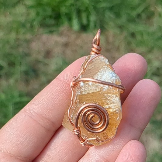 honey calcite pendant