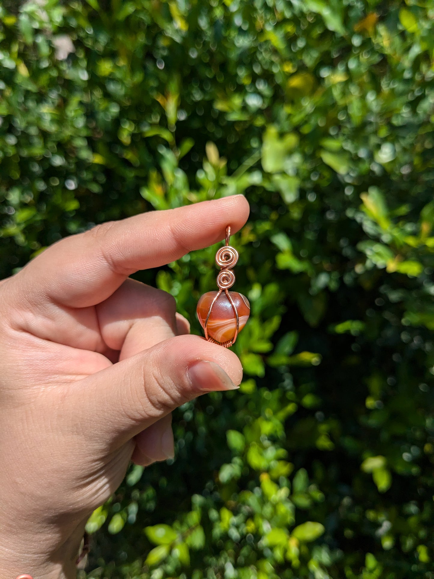 Carnelian mini heart pendants