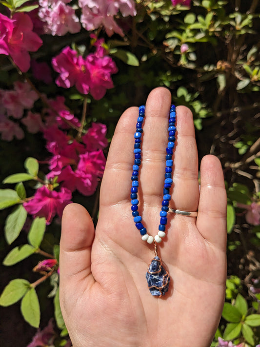 Sodalite beaded necklace