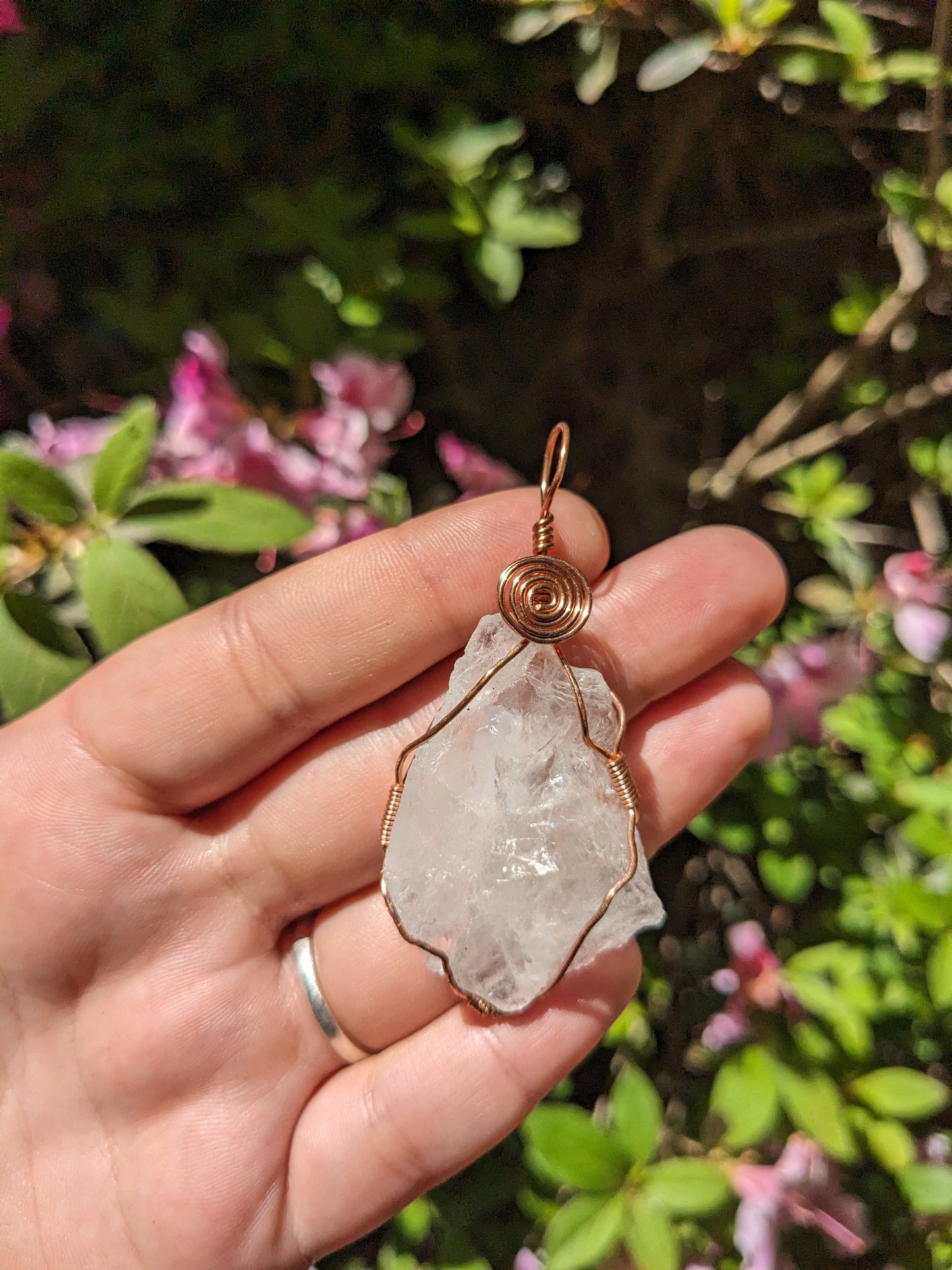 Clear quartz pendant