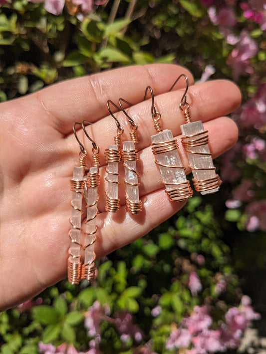 Selenite earrings