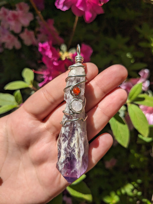 Amethyst point pendant