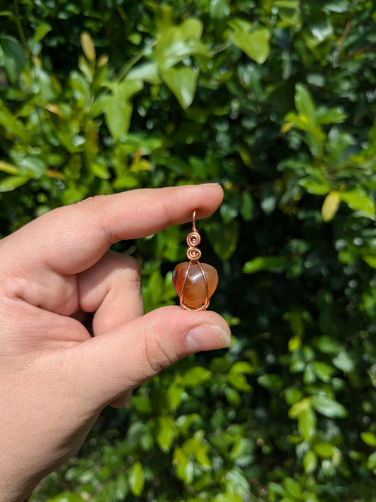 Carnelian mini heart pendants