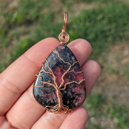 Rhodonite Tree pendant